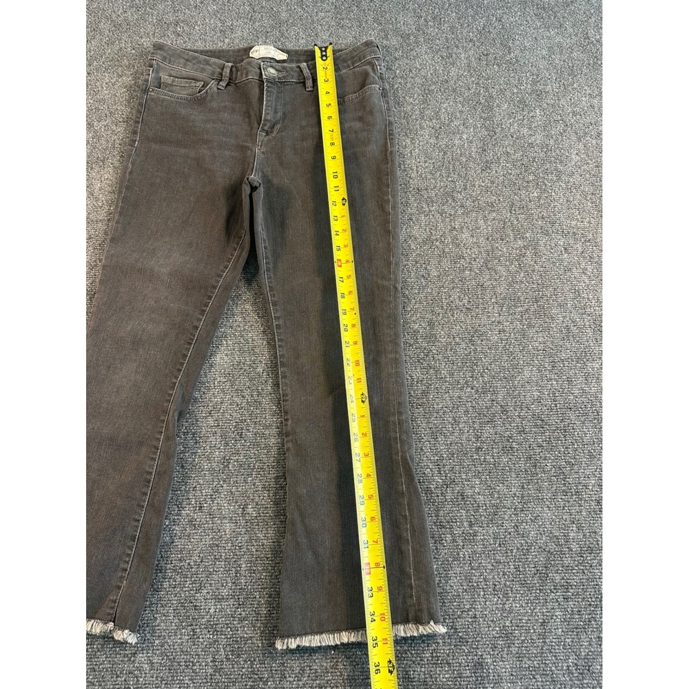 Free People Womens Mid Rise Flare Jeans Frayed Hem Charcoal Grey Size 29 - Picture 8 of 10